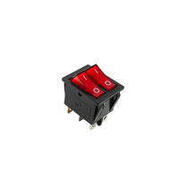 Выключатель прямоугольный двухклавишный 26*31мм, 15А, 2 положения, с сигнальной лампой, 250В, 66135 Выключатель прямоугольный двухклавишный 26*31мм, 15А, 2 положения, с сигнальной лампой, 250В, 66135