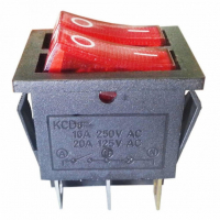 Выключатель прямоугольный двухклавишный 26*31мм, 15А, 2 положения, с сигнальной лампой, 250В, 66135 Выключатель прямоугольный двухклавишный 26*31мм, 15А, 2 положения, с сигнальной лампой, 250В, 66135