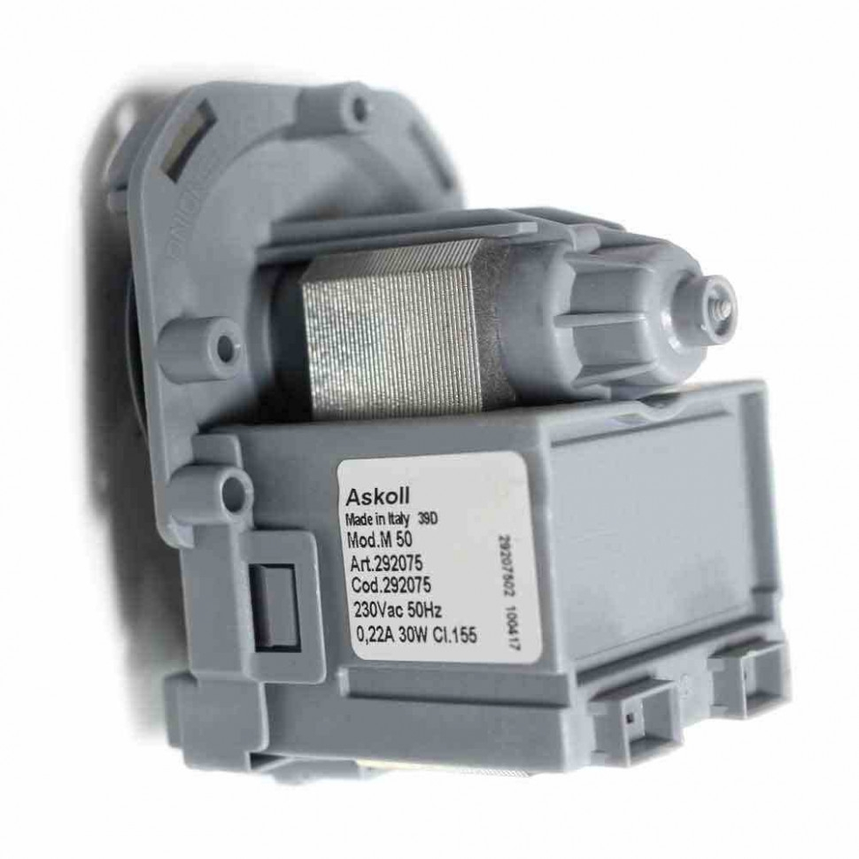 Сливной насос (помпа) для стиральной машины Bosch, Candy, Siemens, Whirlpool, Askoll M50, 30W, 3 защёлки, Р002