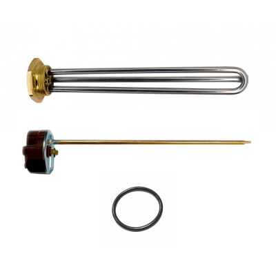 ТЭН 1,5кВт (1500Вт) RDT резьбовой 42 мм для Ariston, De Luxe, Real, Thermex под анод М6 + термостат + прокладка, P40215