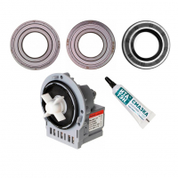 Ремкомплект для стиральных машин LG сливной насос + сальник + подшипники 2 шт + смазка, 11100026 Ремкомплект для стиральных машин LG сливной насос + сальник + подшипники 2 шт + смазка, 11100026